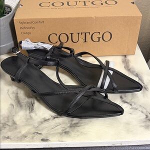 Coutgo Black Strappy Women's Sandals